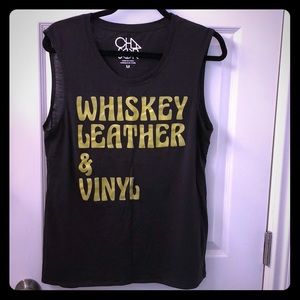 Chaser Whiskey Leather & Vinyl Jersey tank top